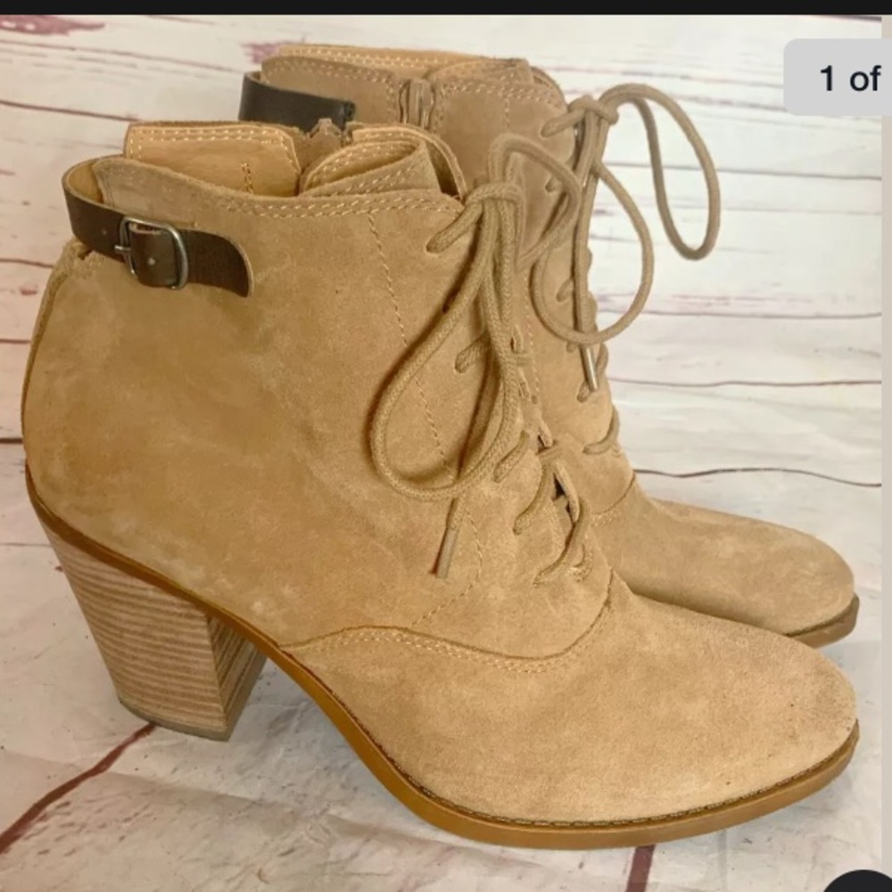 Lucky Brand Tan Leather Ankle Boots